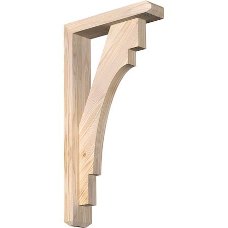 Ekena Millwork Merced Craftsman Smooth Bracket w/ Offset Brace, Douglas Fir, 3 1/2"W x 14"D x 26"H BKT0402X14X26MRC04SDF